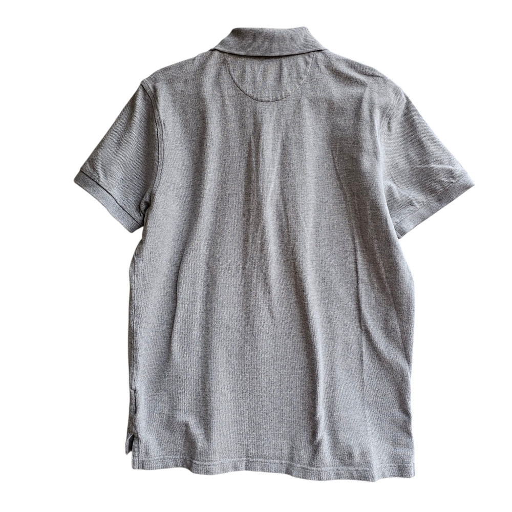 Brooks Brothers Red Fleece Polo Shirt Heather Grey Tonal Logo Vented Hem Size M - Picture 2 of 9